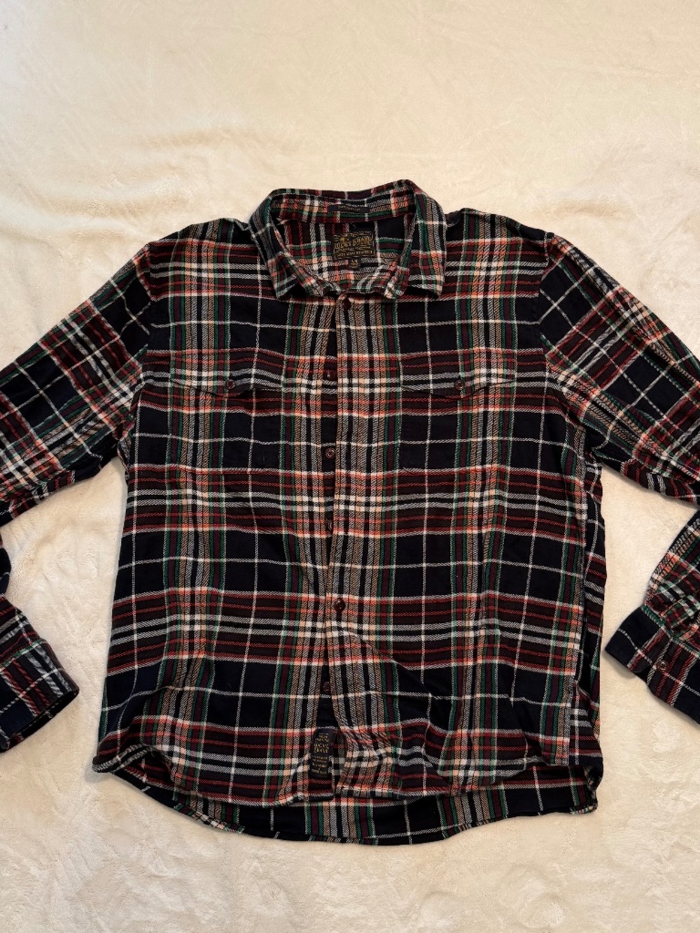 Lucky Brand Flannel Button Down Shirt Untucked Fit Size:L/G